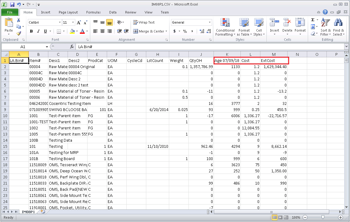 Feature - Add Item Age, Cost, and Extended Cost to Cycle Count ...